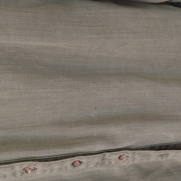 Anthropologie army green bronze metallic oversized shirt jacket size 8 - Picture 4 of 8